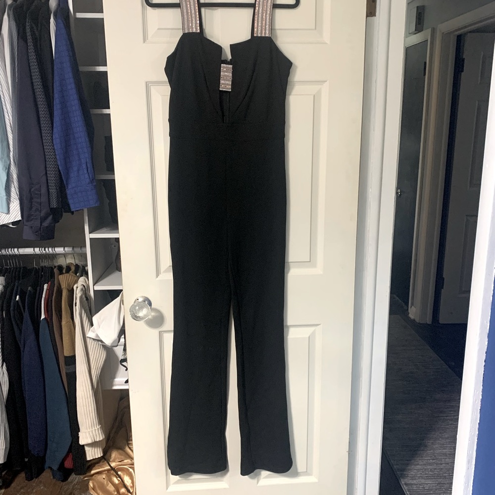 Bebe rhinestone jumpsuit